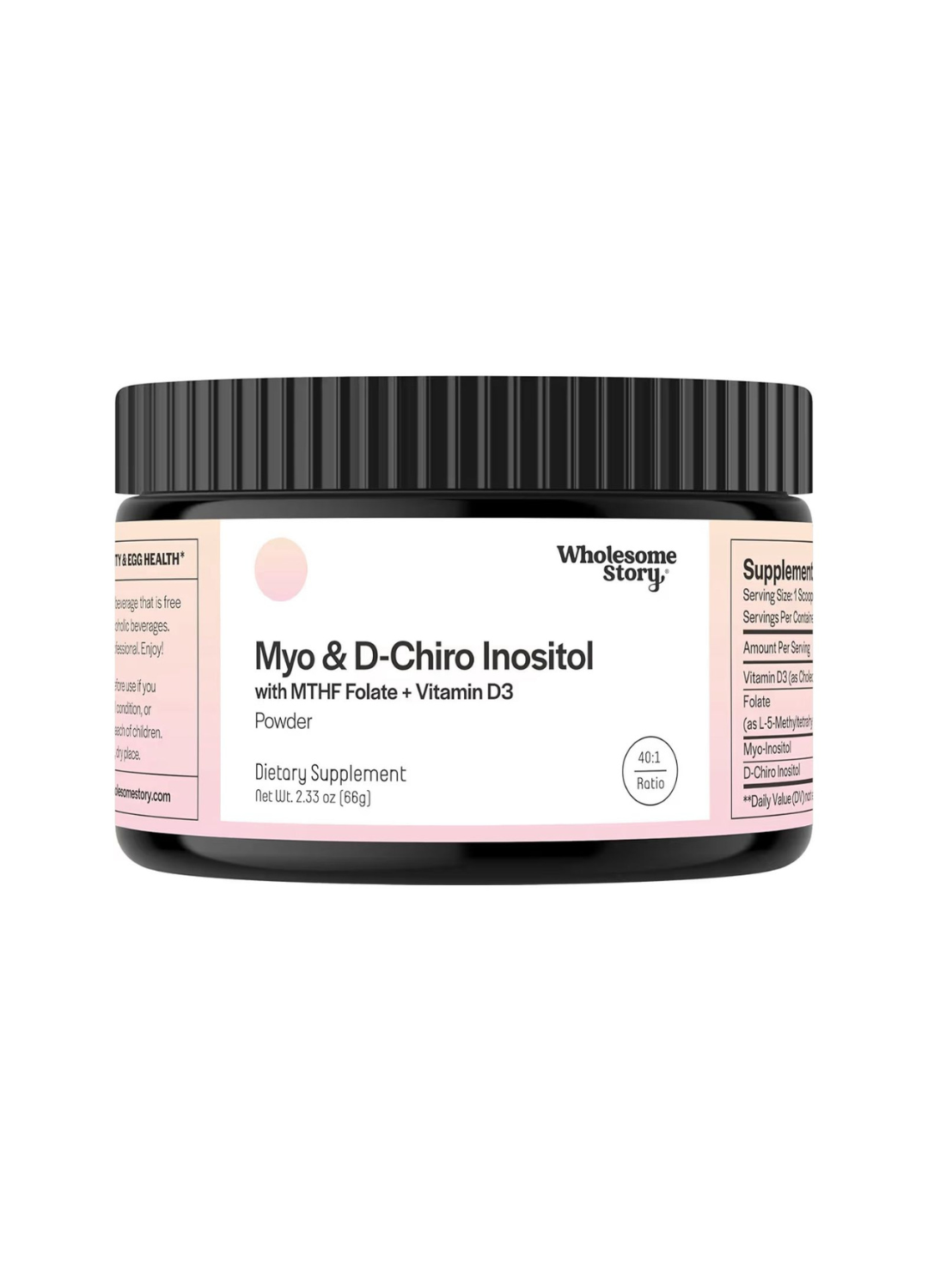 Myo & Di Chiro Inositol con MTHF Folato y Vitamina D3- Wholesome Story Polvo