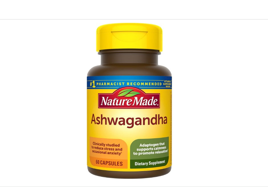 Nature Made Ashwagandha | Ashwagandha para Estrés y Relajación | 60 Cápsulas