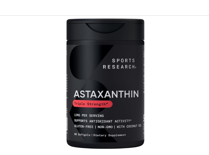 Sports Research Astaxanthin 12 mg | Astaxantina Triple Strength | 60 Softgels