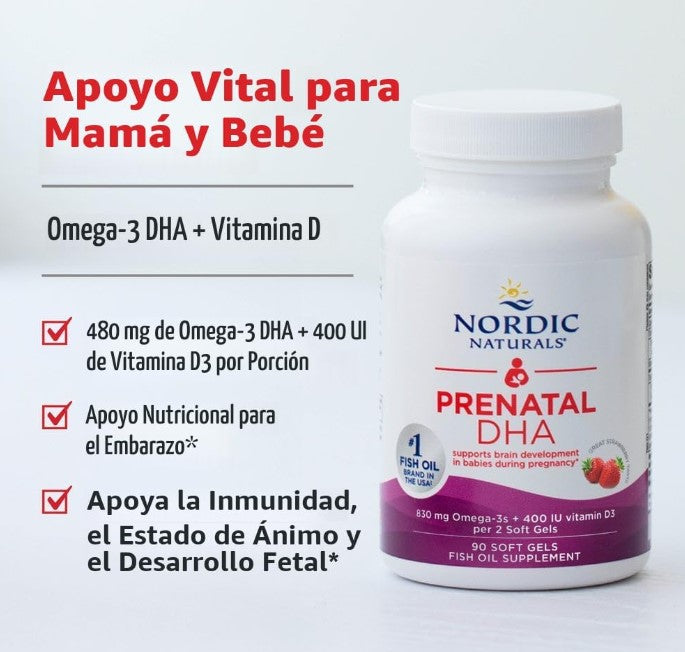 Prenatal DHA con Omega-3 y Vitamina D3 | Nordic Naturals