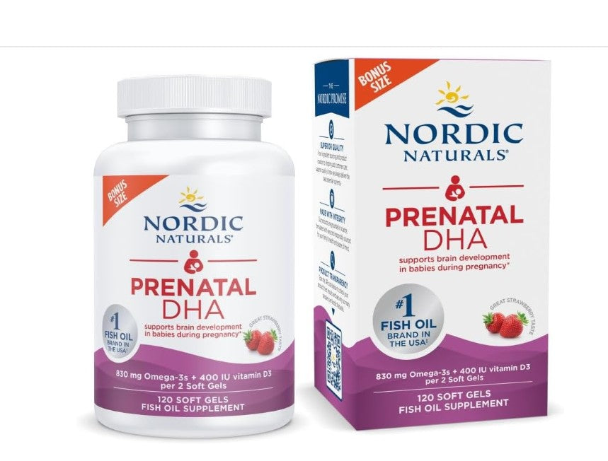 Nordic Naturals Prenatal DHA | Omega-3 con DHA y Vitamina D3 para el Embarazo | 120 Softgels