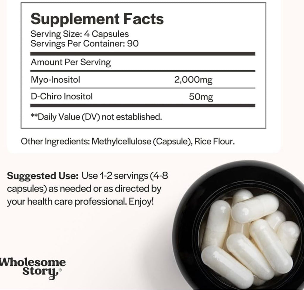Myo & Di Chiro Inositol con MTHF Folato y Vitamina D3- Wholesome Story Polvo