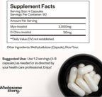 Myo & Di Chiro Inositol con MTHF Folato y Vitamina D3- Wholesome Story Polvo