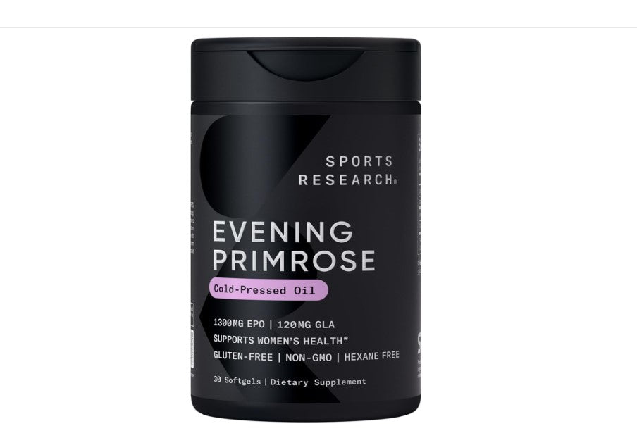 Sports Research Evening Primrose Oil | Aceite de Onagra 1300 mg | 30 Softgels