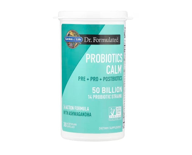 Garden of Life Dr. Formulated Probiotics Calm | Probiótico con Ashwagandha 50 Mil Millones UFC | 30 Cápsulas