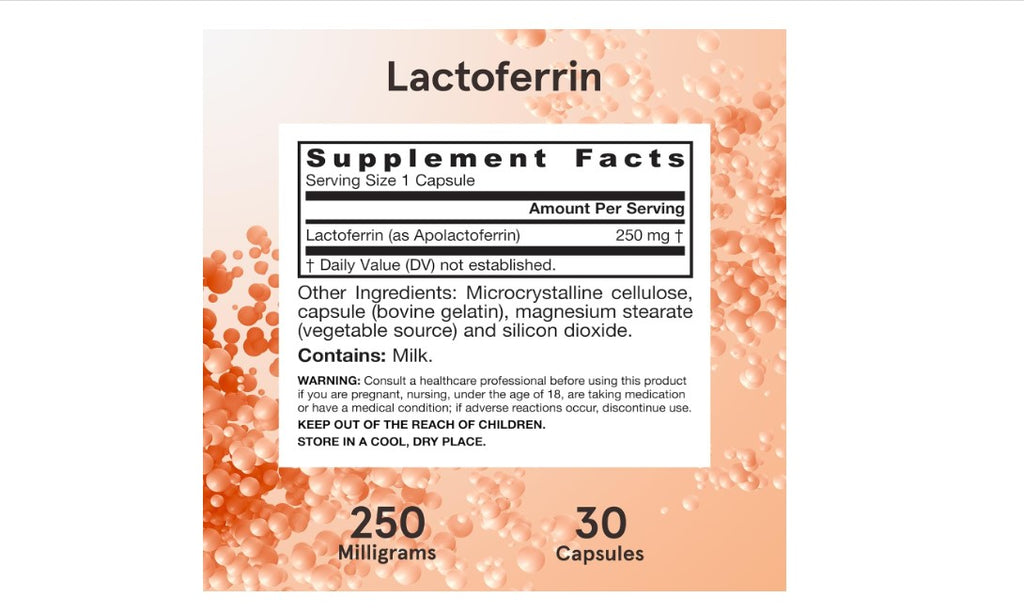 Jarrow Formulas Lactoferrin 250 mg | Lactoferrina | 30 Cápsulas
