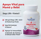Nordic Naturals Prenatal DHA | Omega-3 con DHA y Vitamina D3 para el Embarazo | 120 Softgels