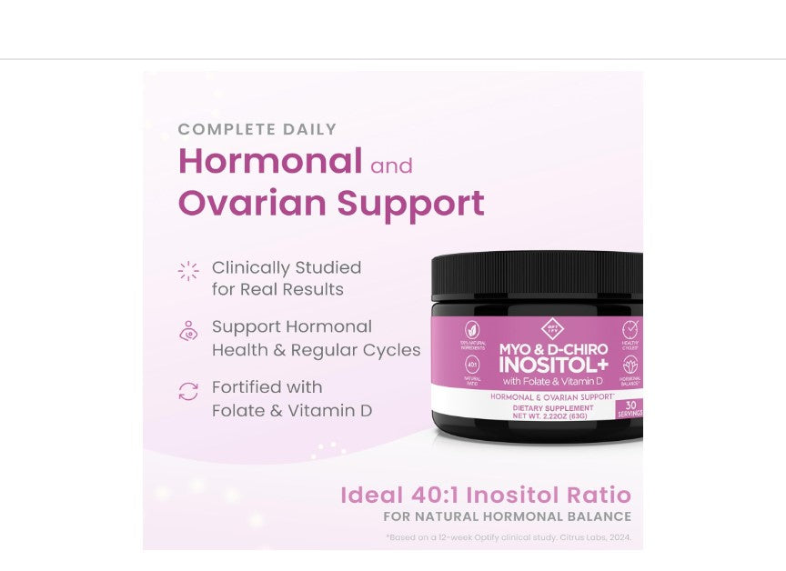 Myo & D-Chiro Inositol+ con Folato y Vitamina D - Polvo | 30 Porciones
