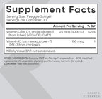 Sports Research Vitamin D3 + K2 Vegana | Vitamina D3 5000 UI + K2 MK-7 | 30 Softgels